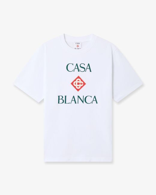 Casablanca Paris White Casablanca Diamond Logo Short Sleeve T-Shirt, By for men