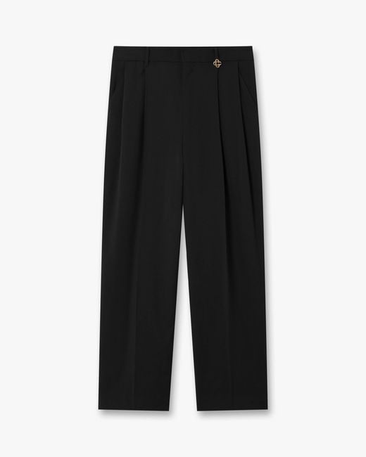 Casablanca Paris Black Pleated Straight Leg Trousers, By for men