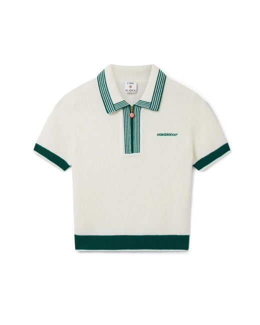 Casablanca Paris Gray Knit Tennis Polo Shirt, By