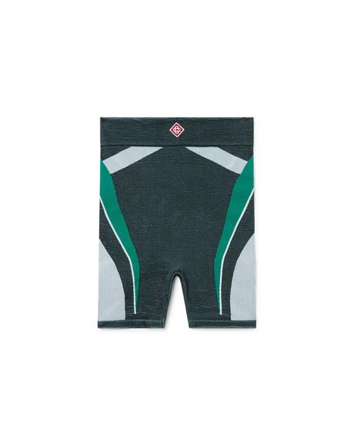 Casablanca Paris Green Short Sans Coutures Casa Sport