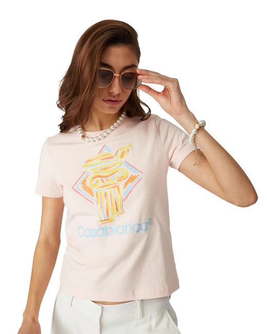Casablanca Paris White Diamond Short Sleeve Column T-Shirt, By
