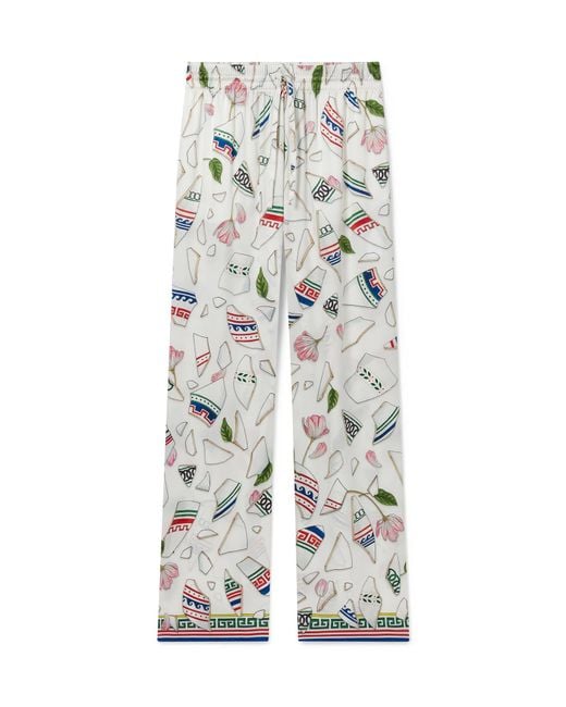 Casablanca Paris White Pantalon En Soie Le Vase Brise for men