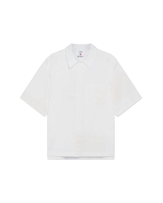 Casablanca Paris White Chemise À Manches Courtes Blanche À Monogramme for men
