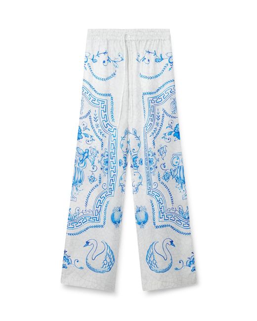 Casablanca Paris Blue Plat A Dessert Silk Trousers, By for men