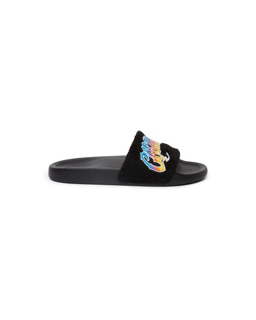 Casablanca Paris Black Gothic Terry Slider for men