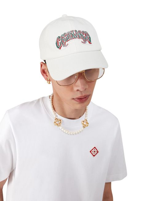 Casablanca Paris White Gothic Logo Cap By for men