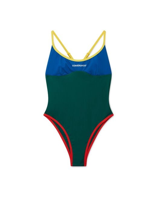 Casablanca Paris Green Maillot De Bain Color Block