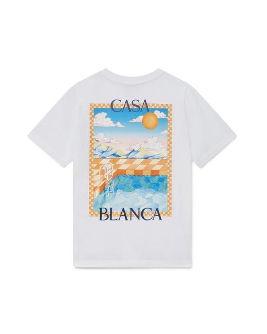 Casablanca Paris White T-Shirt À Manches Courtes Surreal Pool