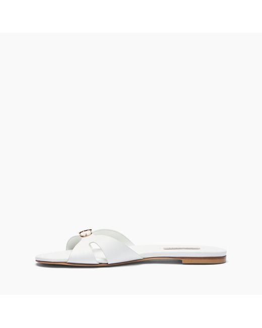 Casadei White Jane Slide Sandal