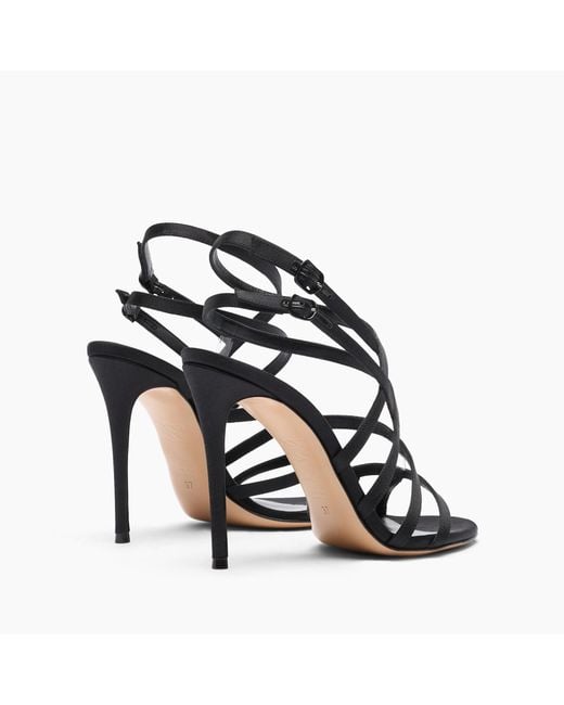 Casadei Black Julia Satin Cage Sandals