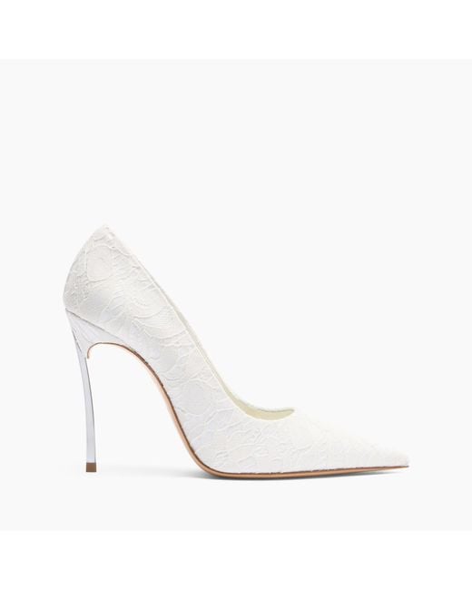 Casadei White Liberty Blade Pumps