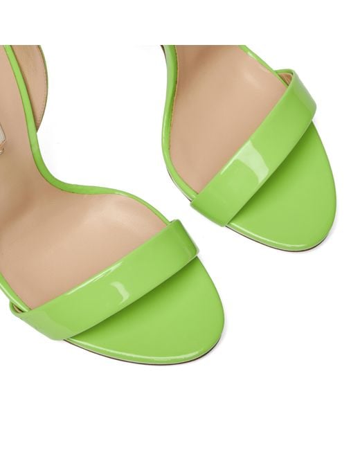 Casadei Green Cappa Blade Sandal Patent Leather