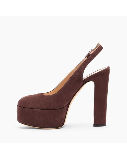 Casadei Purple Patty Platform Suede Sandal