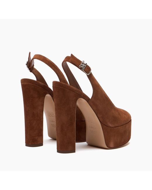 Casadei Brown Patty Platform Suede Sandal