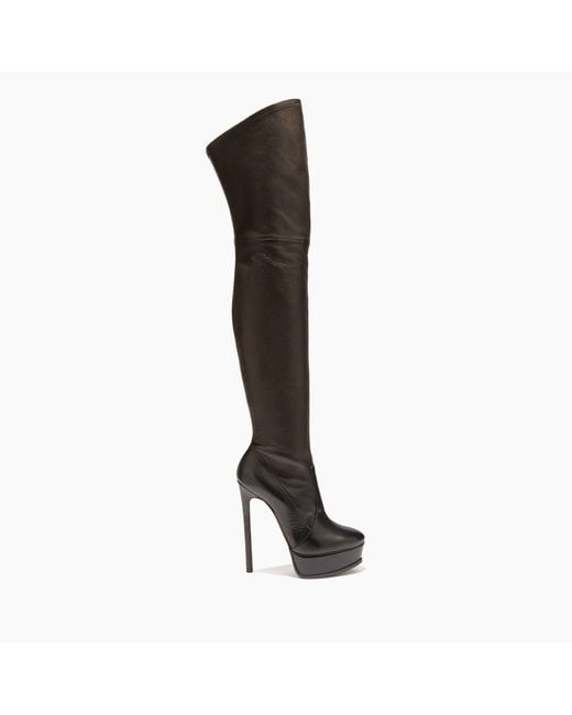 Casadei Black Flora Over The Knee