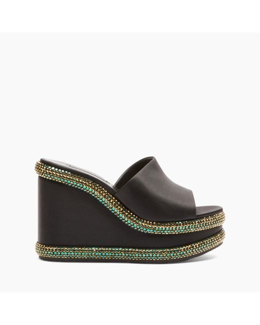 Casadei Black Olympo Wedges