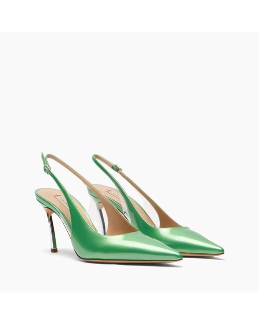 Casadei Green Superblade Samurai Slingback