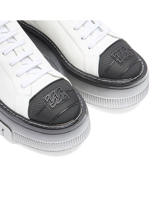 Casadei White Nexus Toe Cap Sneakers