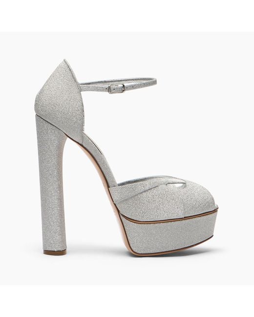 Casadei White Flora Platform Solar Eclipse Sandal