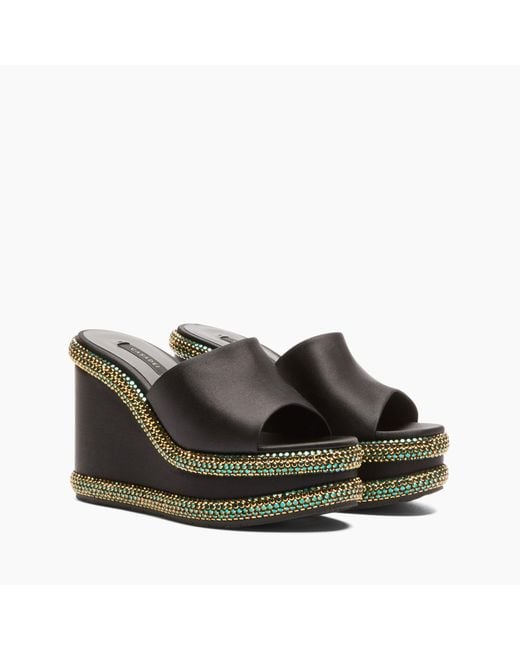 Casadei Black Olympo Wedges
