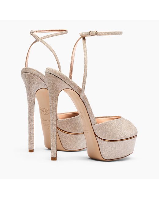 Casadei White Flora Solar Eclipse Platform Sandals