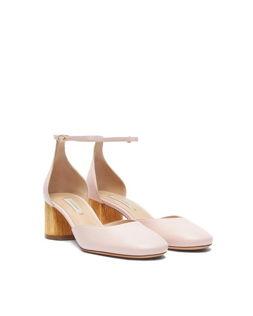 Emily Cleo Leather And Gold Sandals di Casadei in Pink