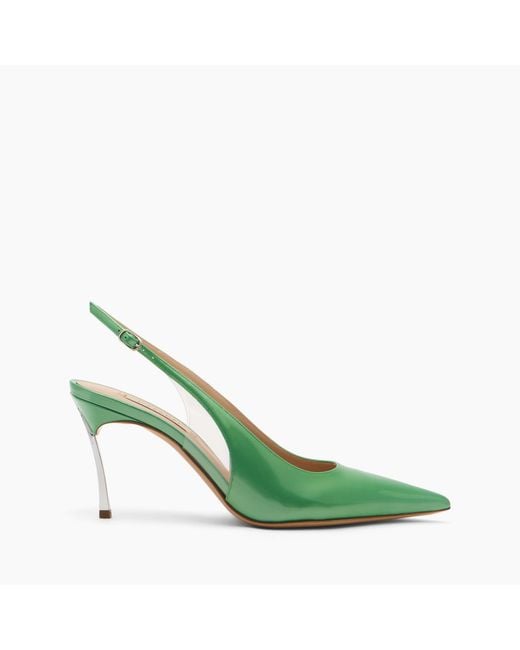 Casadei Green Superblade Samurai Slingback