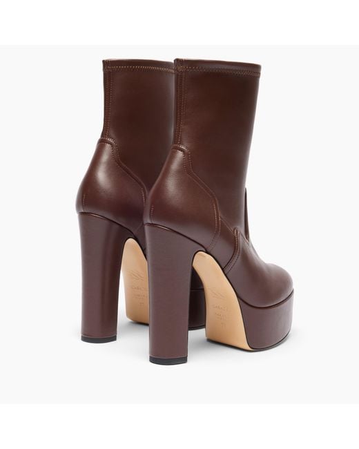Casadei Brown Patty Platform Ankle Boot