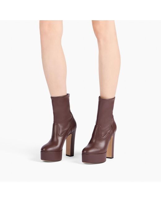 Casadei Brown Patty Platform Ankle Boot