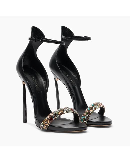 Casadei Black Cappa Blade Vegas Sandal