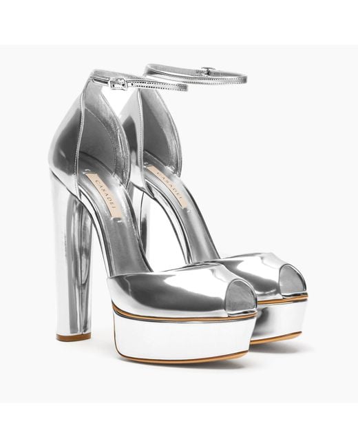 Casadei White Flora Platform Interstellar Sandal