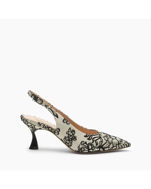 Casadei Metallic Kitten Blade Pandora Slingback