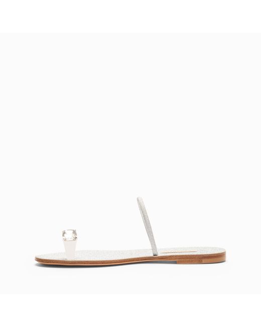 Casadei White Soraya Solar Eclipse Flat Sandals