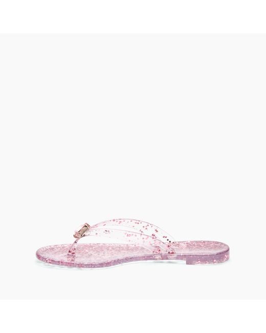 Casadei Pink Jelly Glitter Flip Flops