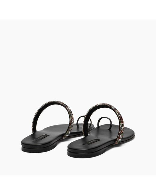 Casadei Black Vegas Flat Sandal