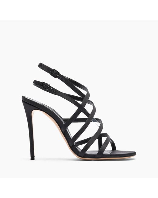 Casadei Black Julia Satin Cage Sandals