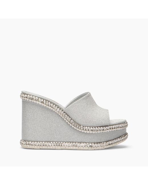 Casadei Gray Sirio Strass Wedge