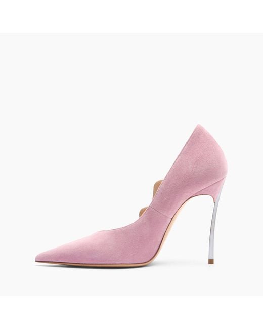 Casadei Pink Superblade Suede Pumps