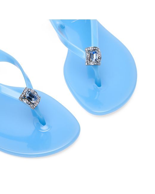 Casadei Blue Jelly Thong Sandal