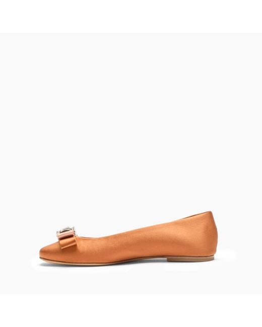 Casadei Brown Satin Ballet Flats