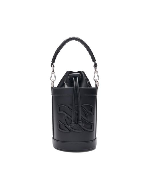 Casadei Black Giulia Leather Bucket Bag