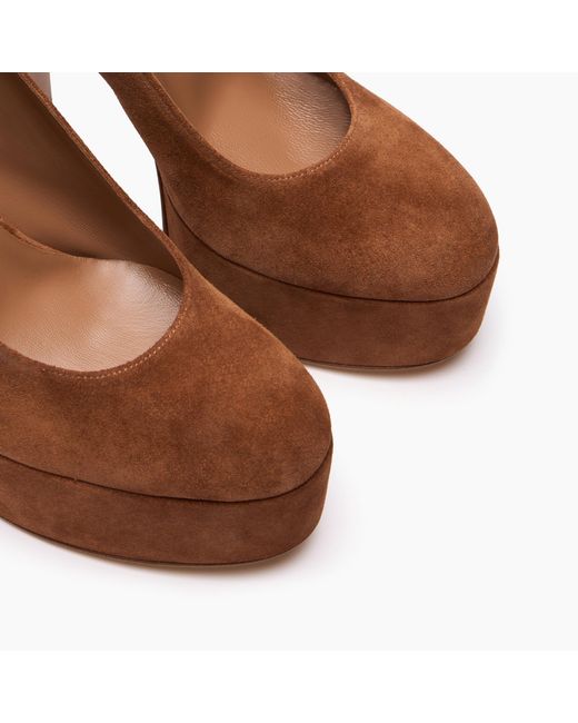 Casadei Brown Patty Platform Suede Sandal