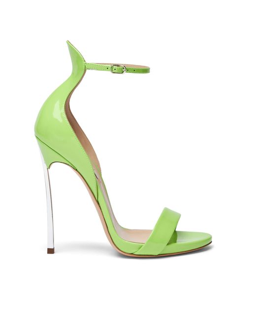 Casadei Green Cappa Blade Sandal Patent Leather