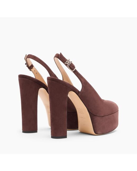 Casadei Purple Patty Platform Suede Sandal