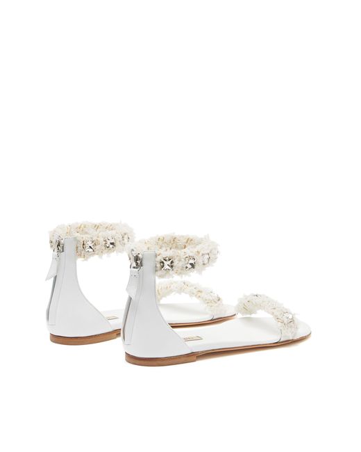 Casadei White Elsa Leather Sandals