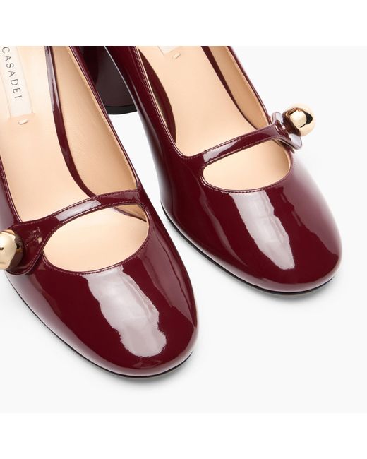 Casadei Red Cleo Patent Leather Pumps