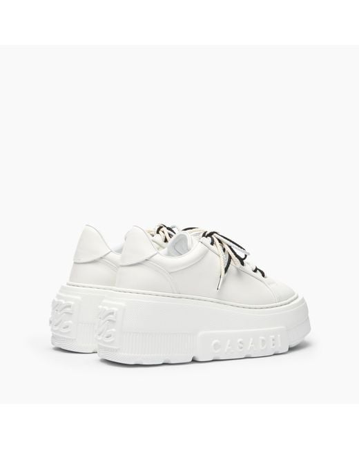 Casadei White Nexus With Contrasting Lace Sneaker