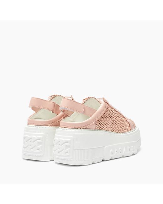 Casadei Pink Hanoi Slingback Leather Sneakers