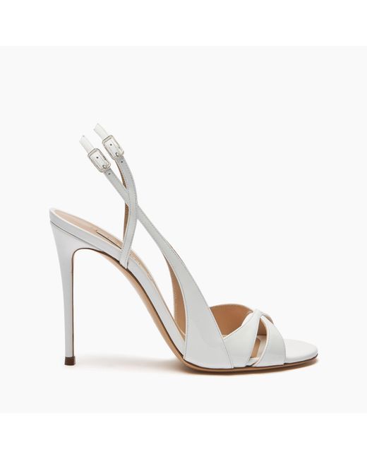 Casadei White Julia Samurai Double Belts Sandal