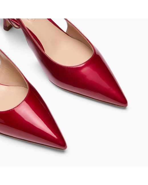 Casadei Red Julia Double Belts Slingback